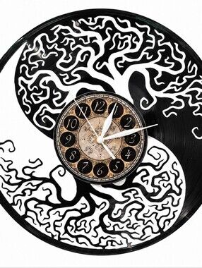 YIN YANG Tree Of Life vinyl record clock Wall Art Gift Idea